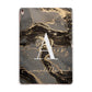 Black and Gold Marble Apple iPad Rose Gold Case