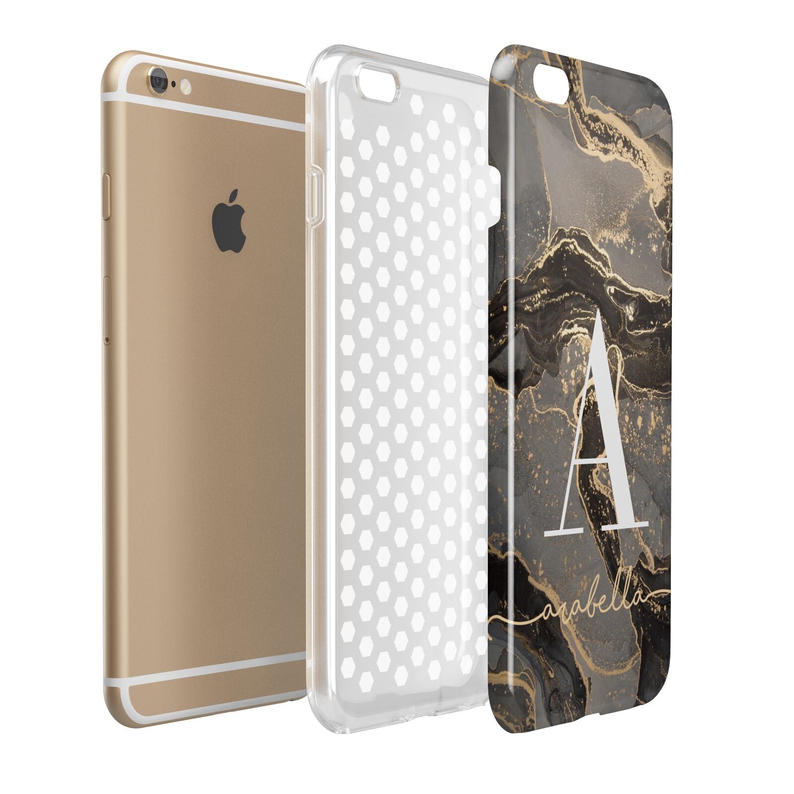 Black and Gold Marble Apple iPhone 6 Plus 3D Tough Case Expand Detail Image