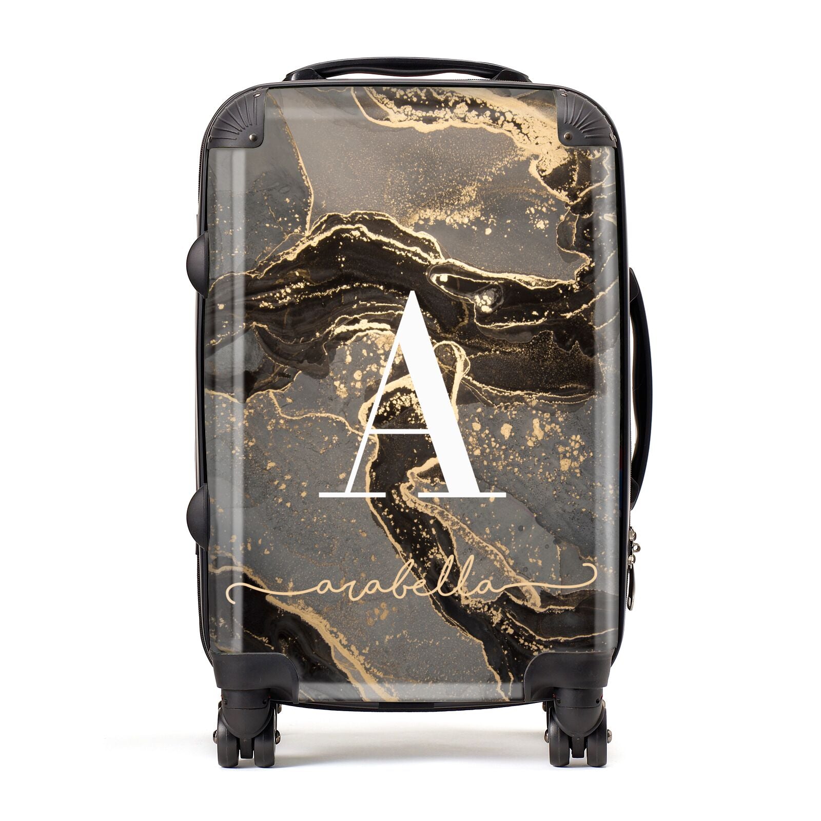 Black and Gold Marble Suitcase
