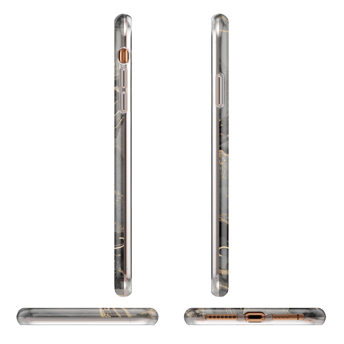 Black and Gold Marble iPhone 11 Pro Max 3D Tough Case Angle Images