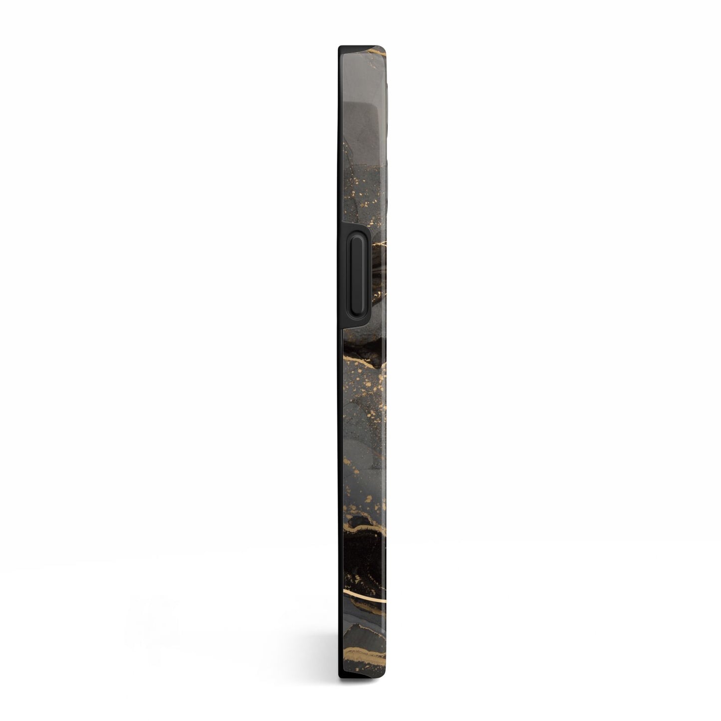 Black and Gold Marble iPhone 13 Pro Side Image 3D Tough Case