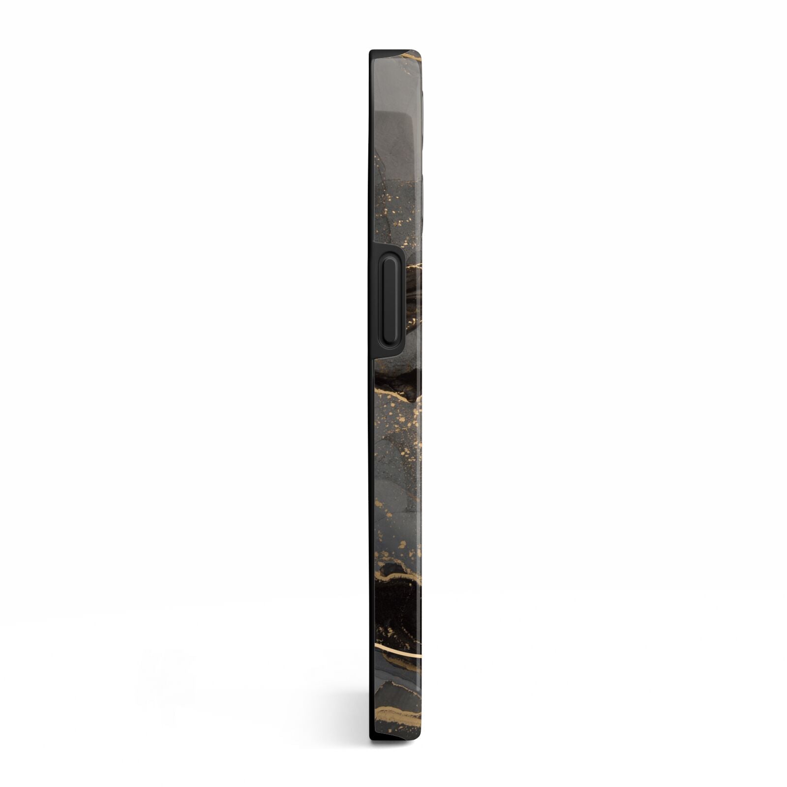 Black and Gold Marble iPhone 13 Pro Side Image 3D Tough Case