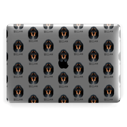 Black and Tan Coonhound Icon with Name Apple MacBook Case