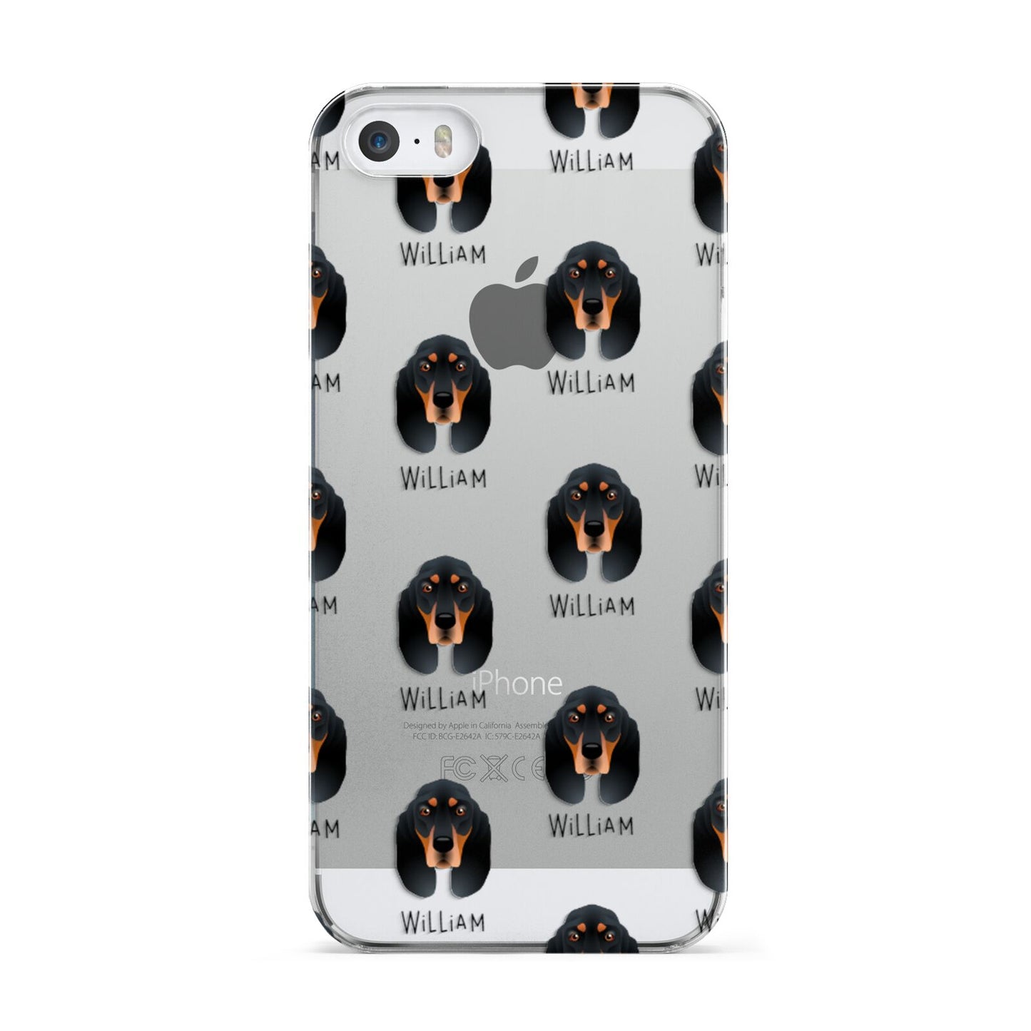 Black and Tan Coonhound Icon with Name Apple iPhone 5 Case