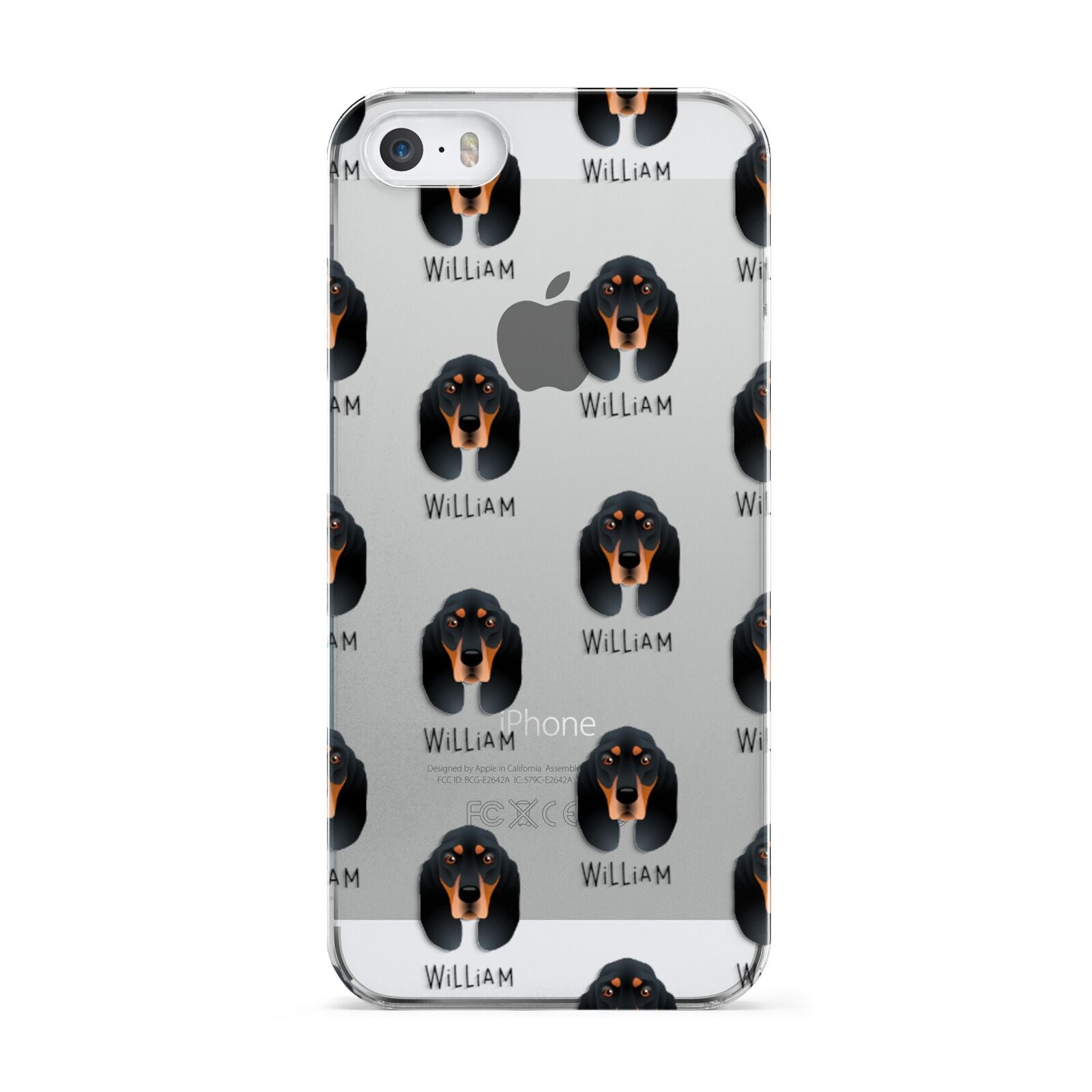 Black and Tan Coonhound Icon with Name Apple iPhone 5 Case