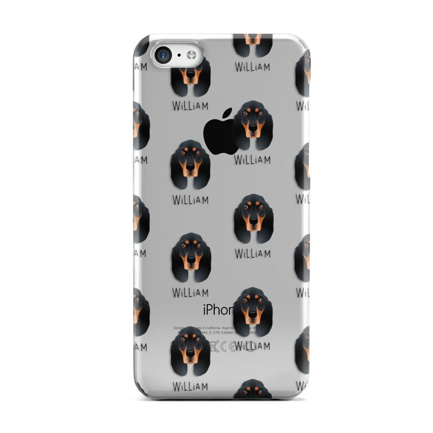 Black and Tan Coonhound Icon with Name Apple iPhone 5c Case