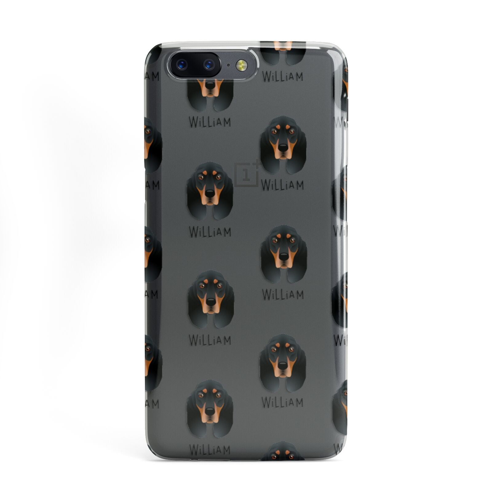 Black and Tan Coonhound Icon with Name OnePlus Case