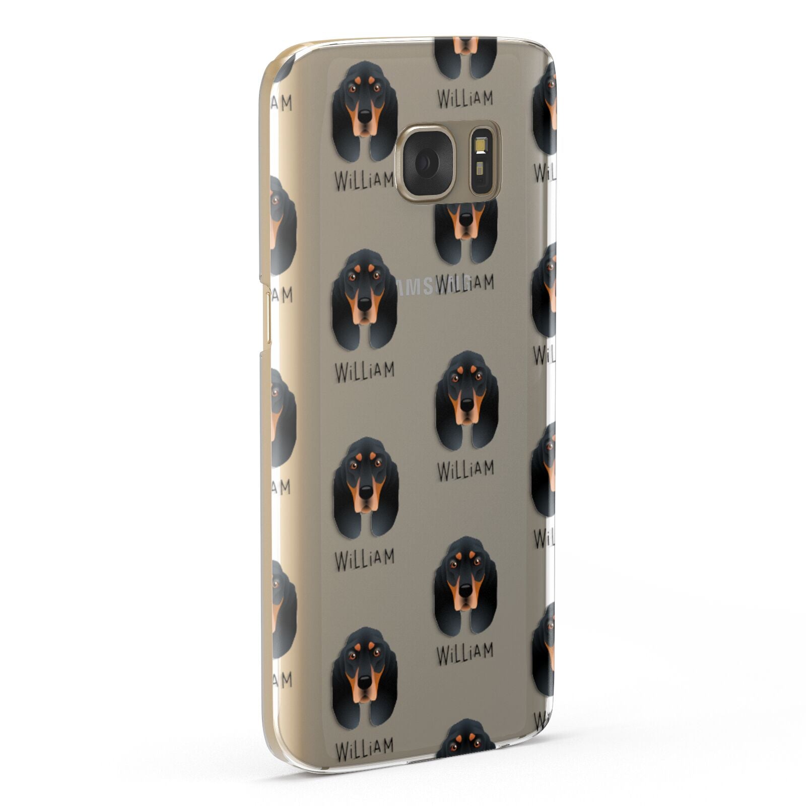 Black and Tan Coonhound Icon with Name Samsung Galaxy Case Fourty Five Degrees