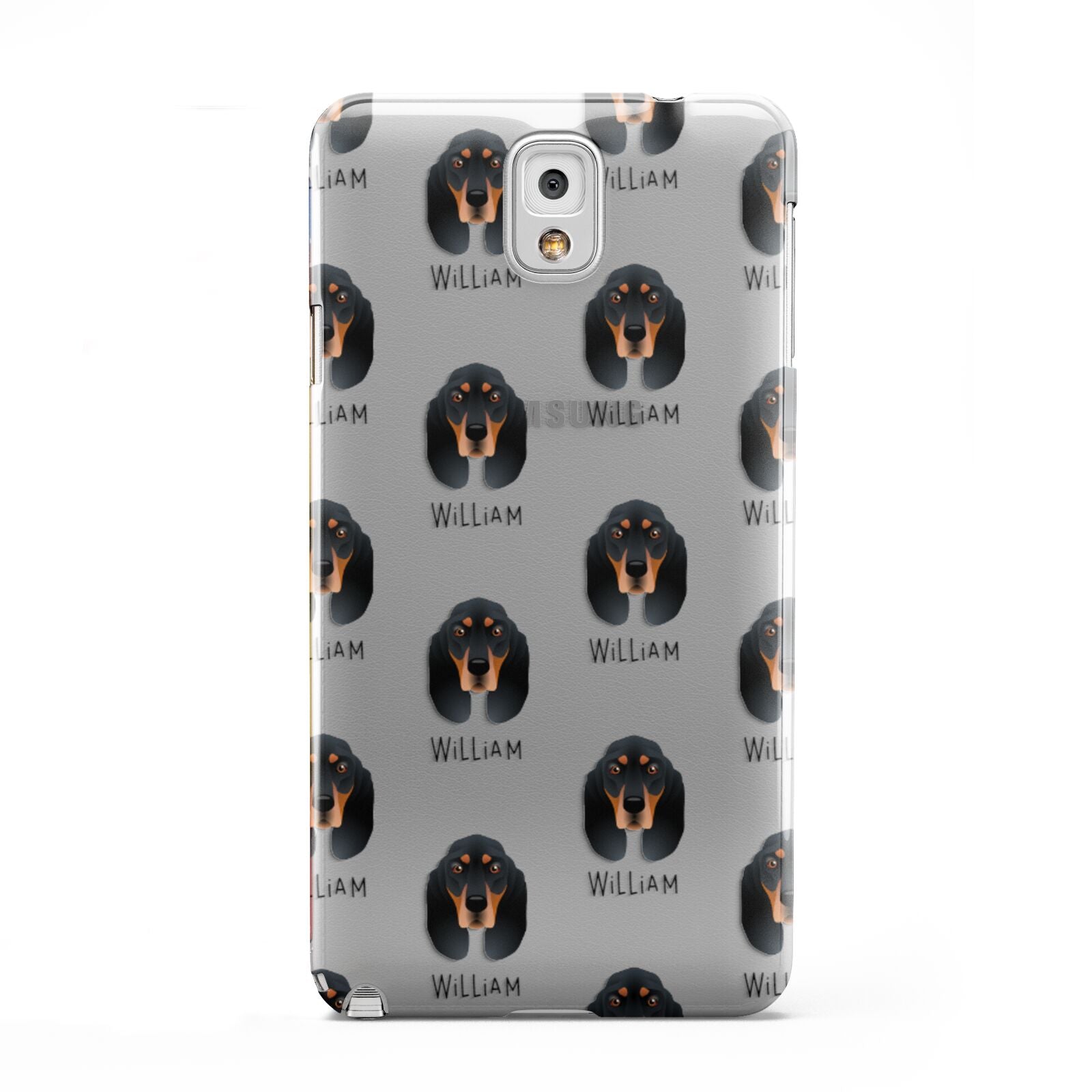 Black and Tan Coonhound Icon with Name Samsung Galaxy Note 3 Case