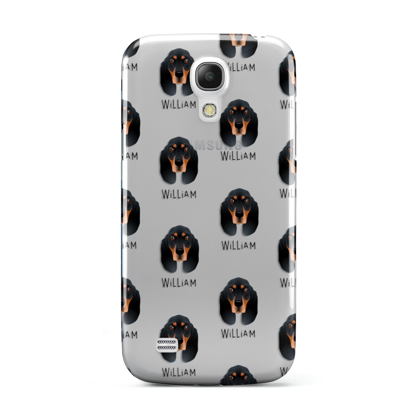 Black and Tan Coonhound Icon with Name Samsung Galaxy S4 Mini Case