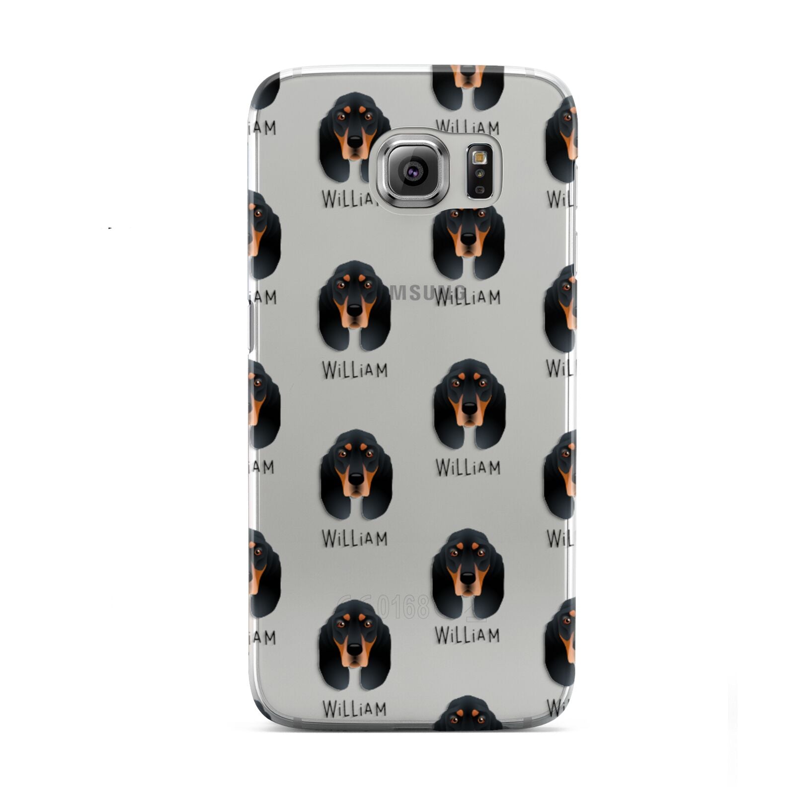 Black and Tan Coonhound Icon with Name Samsung Galaxy S6 Case