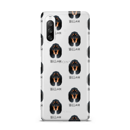 Black and Tan Coonhound Icon with Name Sony Xperia 10 III Case