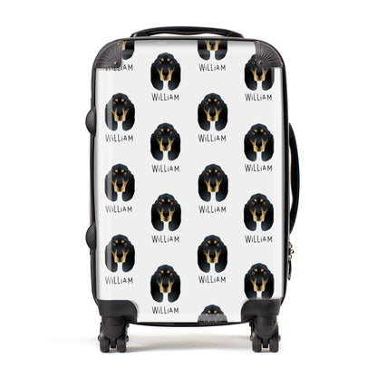 Black and Tan Coonhound Icon with Name Suitcase