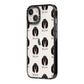 Black and Tan Coonhound Icon with Name iPhone 14 Black Impact Case Side Angle on Silver phone