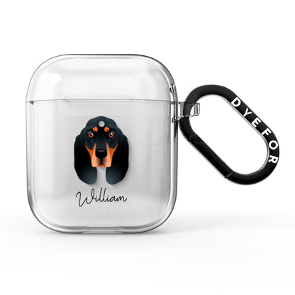 Black and Tan Coonhound Personalised AirPods Clear Case