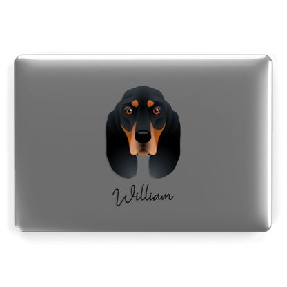 Black and Tan Coonhound Personalised Apple MacBook Case