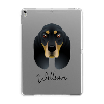 Black and Tan Coonhound Personalised Apple iPad Silver Case