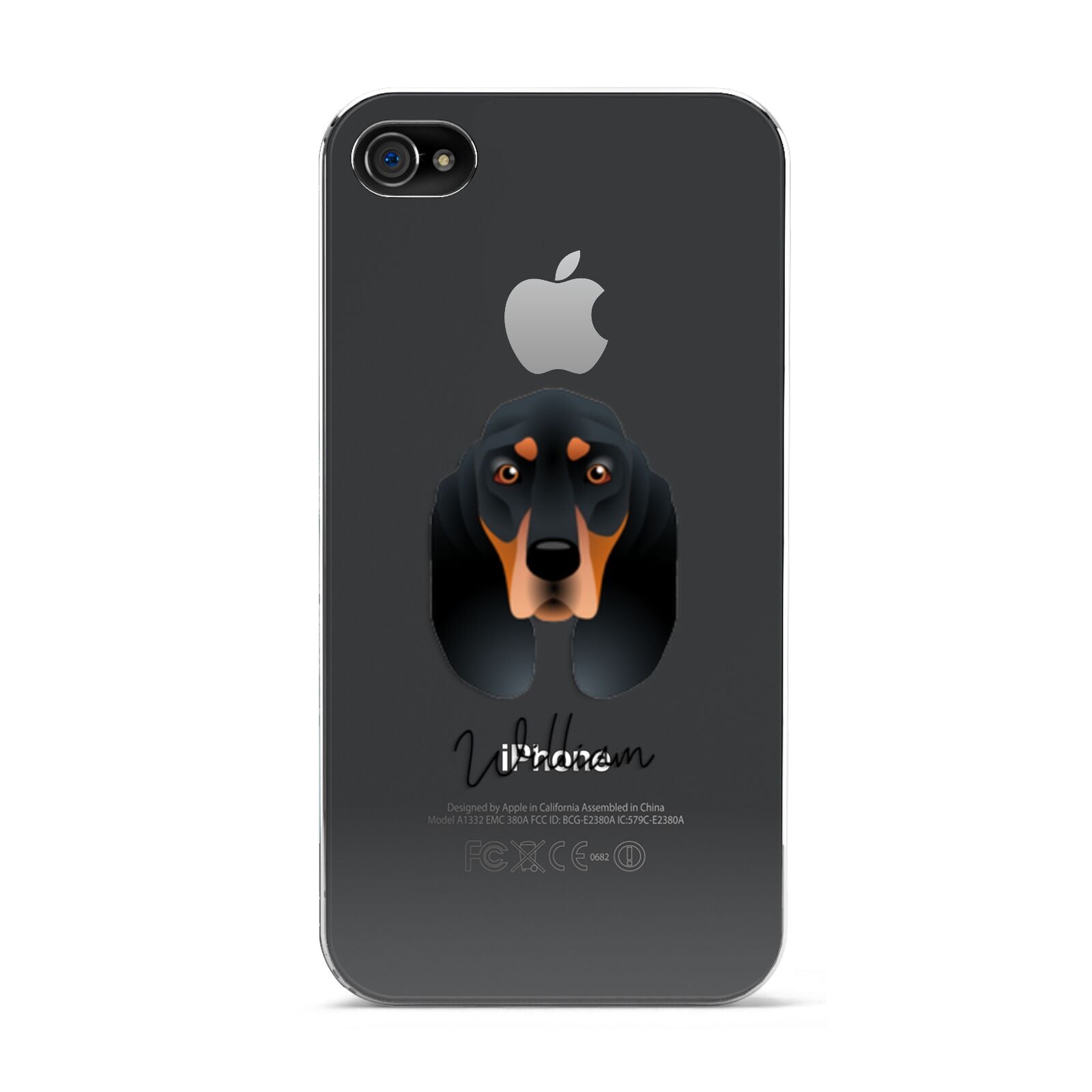 Black and Tan Coonhound Personalised Apple iPhone 4s Case