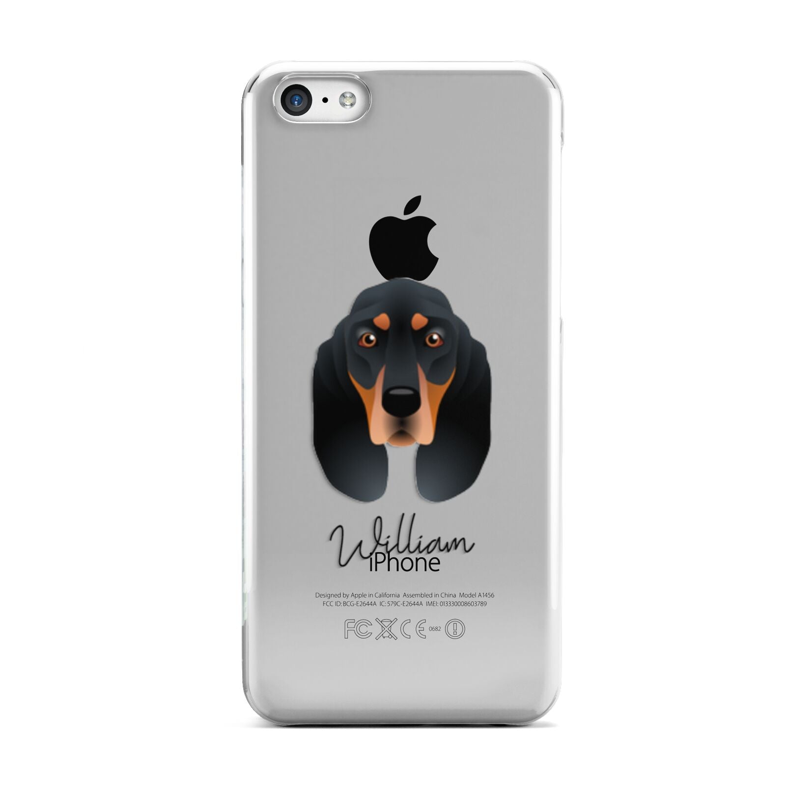 Black and Tan Coonhound Personalised Apple iPhone 5c Case
