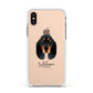 Black and Tan Coonhound Personalised Apple iPhone Xs Impact Case White Edge on Gold Phone