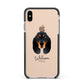Black and Tan Coonhound Personalised Apple iPhone Xs Max Impact Case Black Edge on Gold Phone