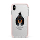 Black and Tan Coonhound Personalised Apple iPhone Xs Max Impact Case Pink Edge on Silver Phone