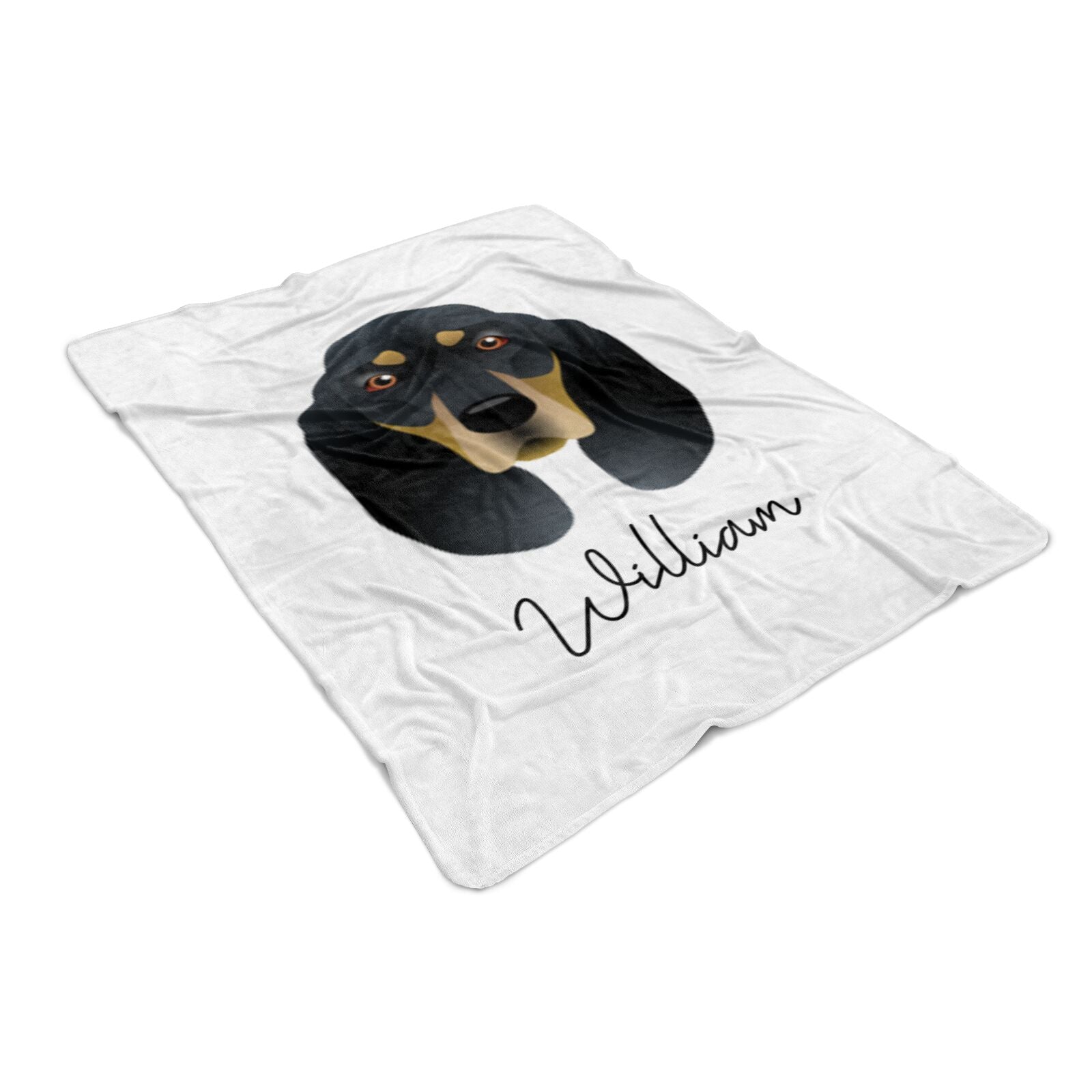 Black and Tan Coonhound Personalised Large Fleece Blankets