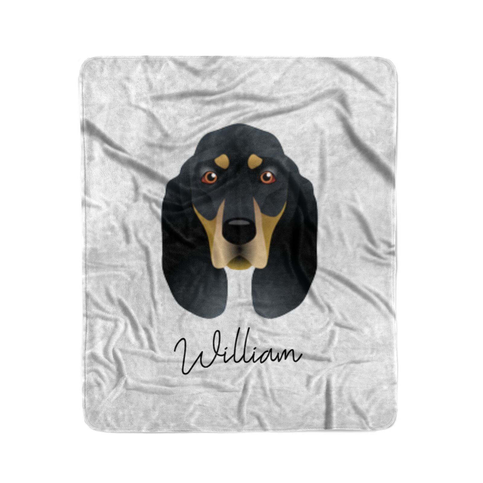 Black and Tan Coonhound Personalised Medium Fleece Blanket