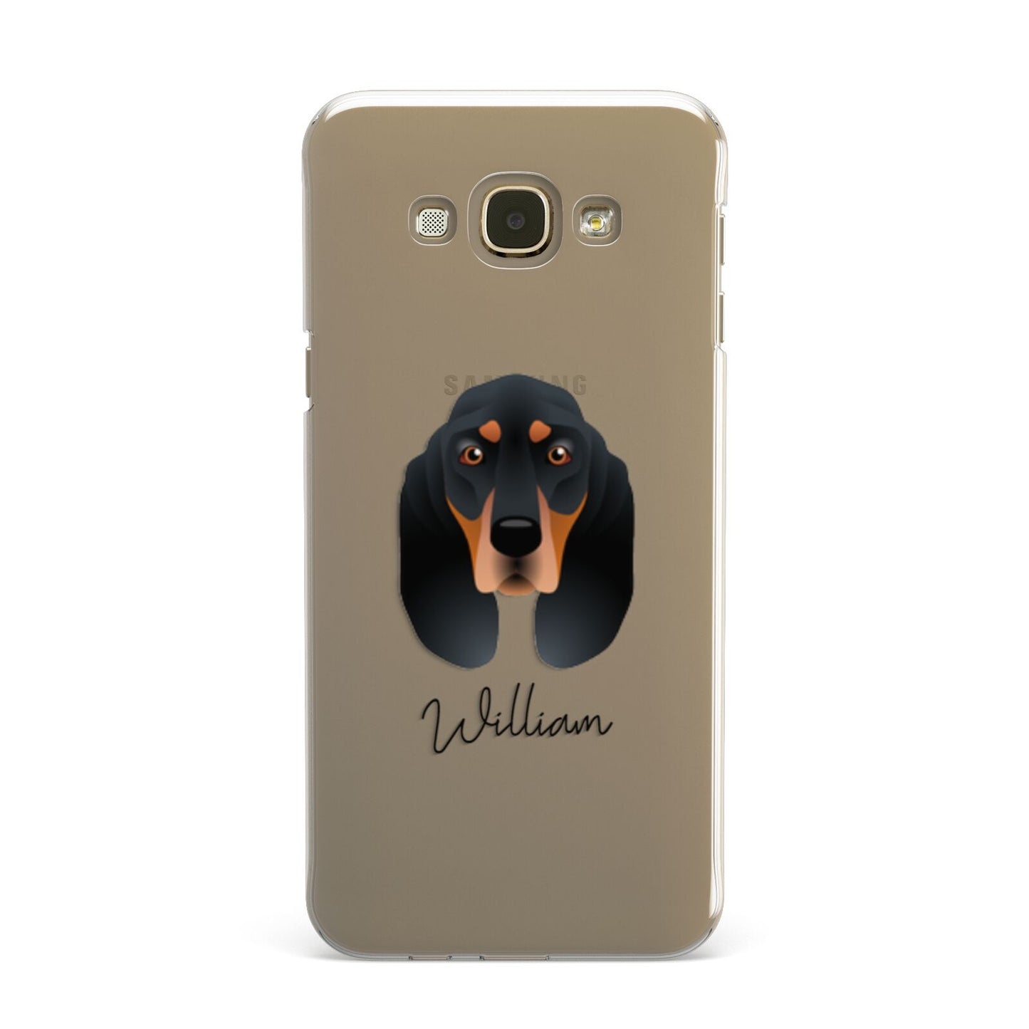 Black and Tan Coonhound Personalised Samsung Galaxy A8 Case