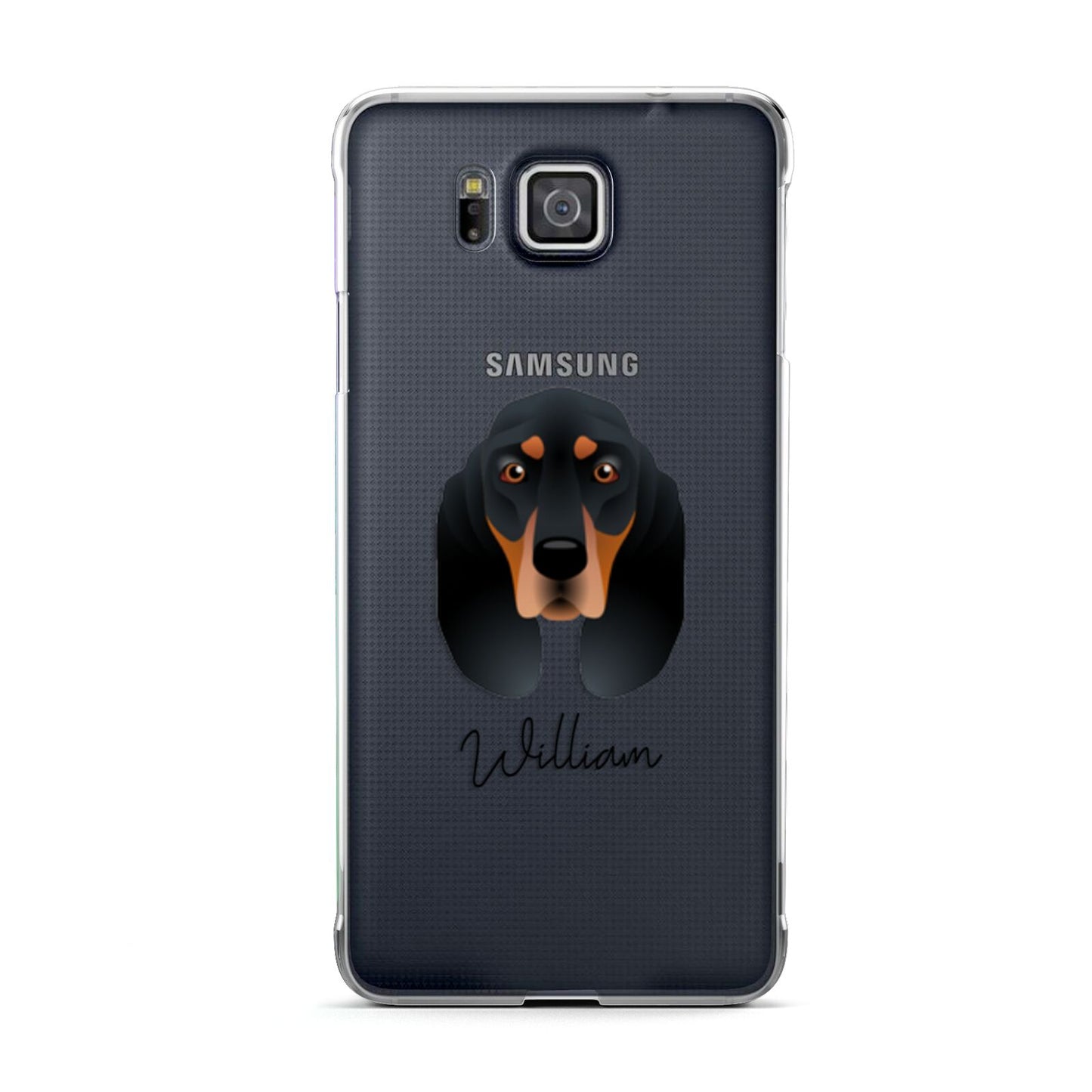Black and Tan Coonhound Personalised Samsung Galaxy Alpha Case