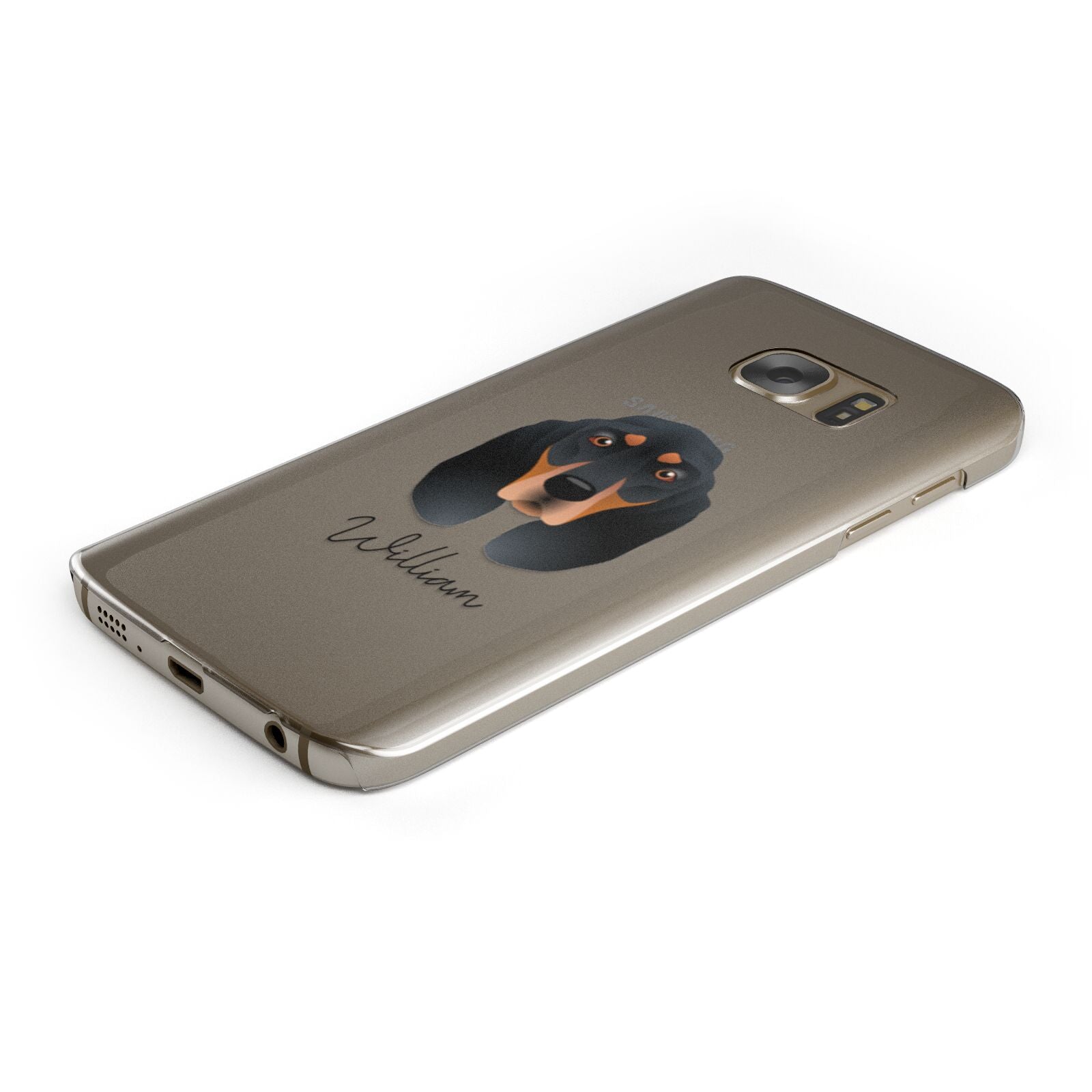 Black and Tan Coonhound Personalised Samsung Galaxy Case Bottom Cutout