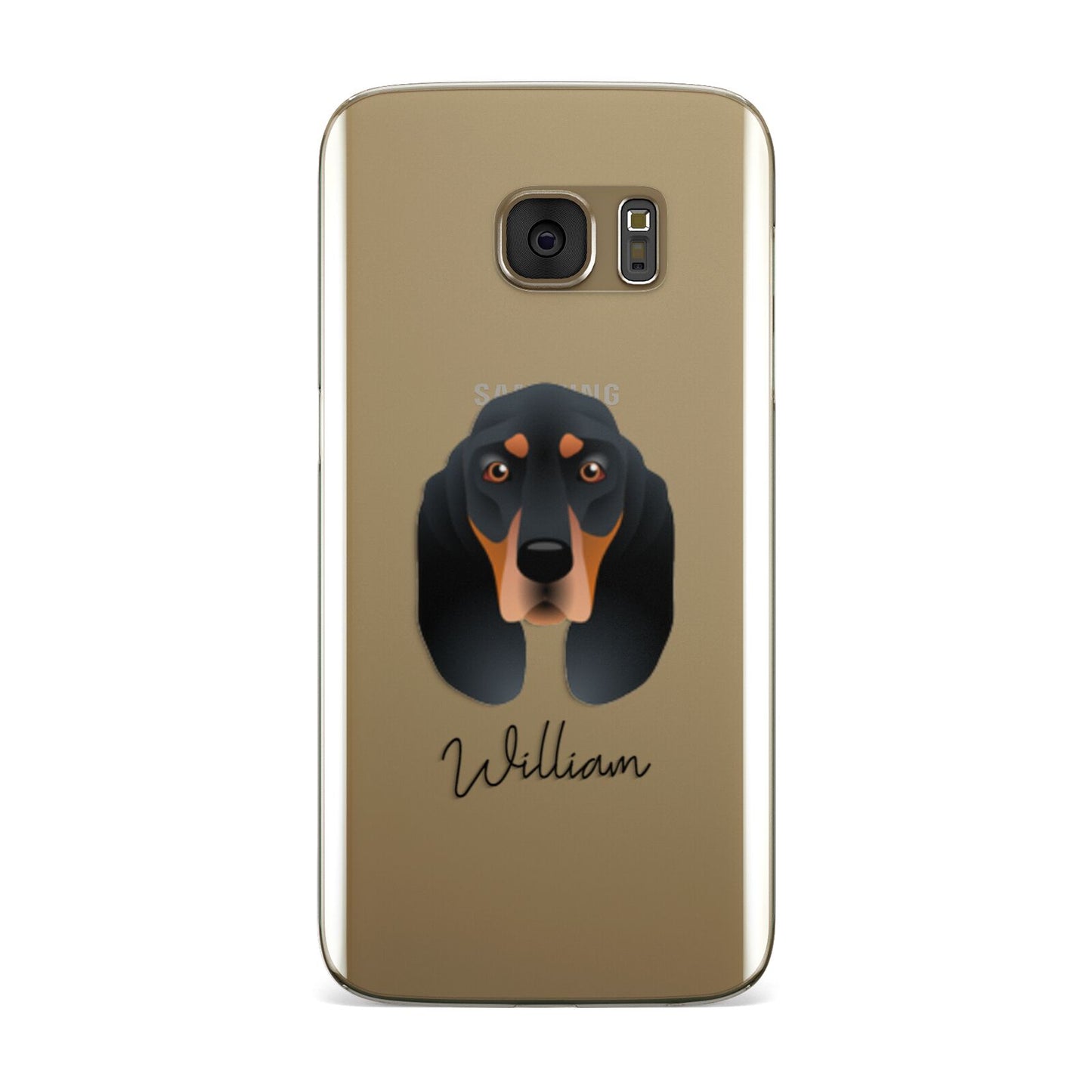 Black and Tan Coonhound Personalised Samsung Galaxy Case