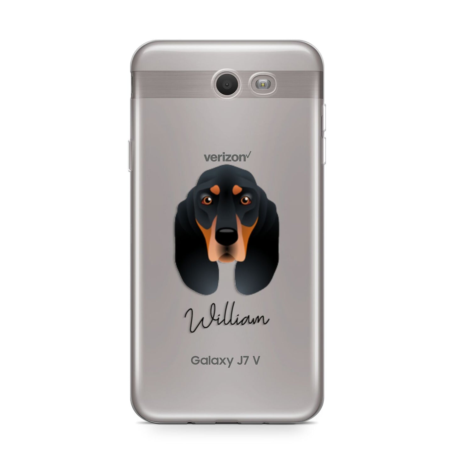 Black and Tan Coonhound Personalised Samsung Galaxy J7 2017 Case