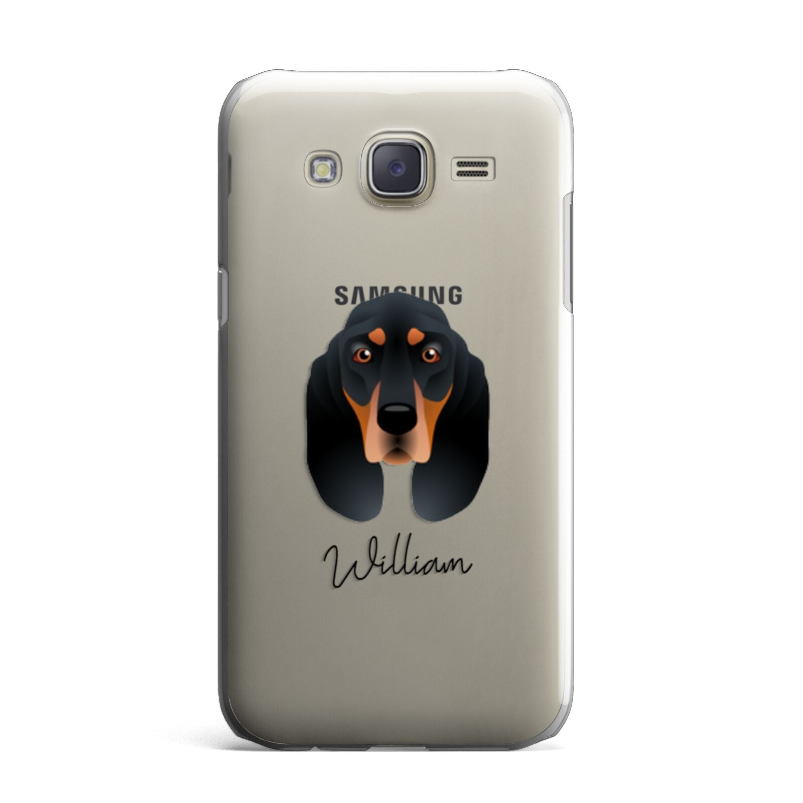 Black and Tan Coonhound Personalised Samsung Galaxy J7 Case