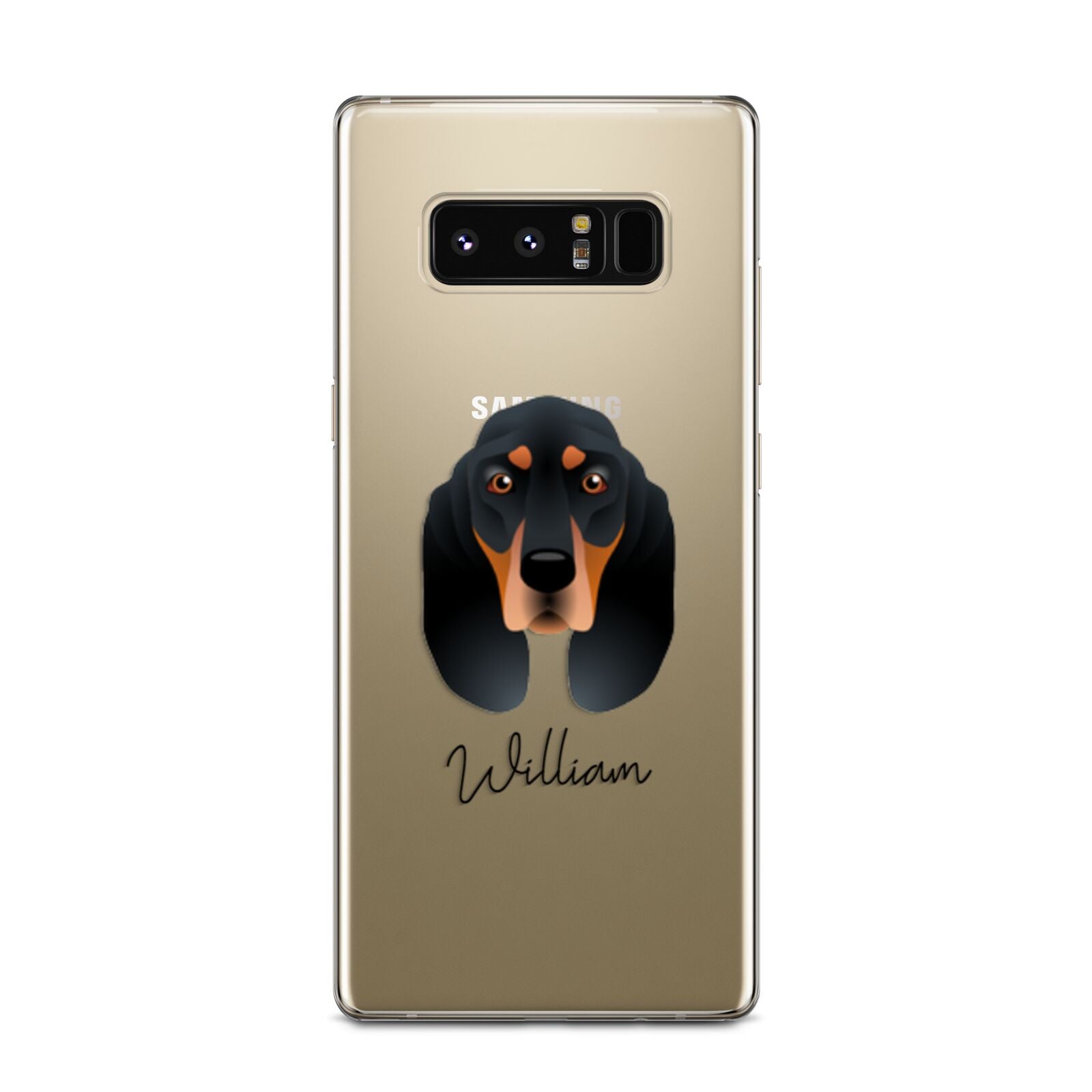 Black and Tan Coonhound Personalised Samsung Galaxy Note 8 Case