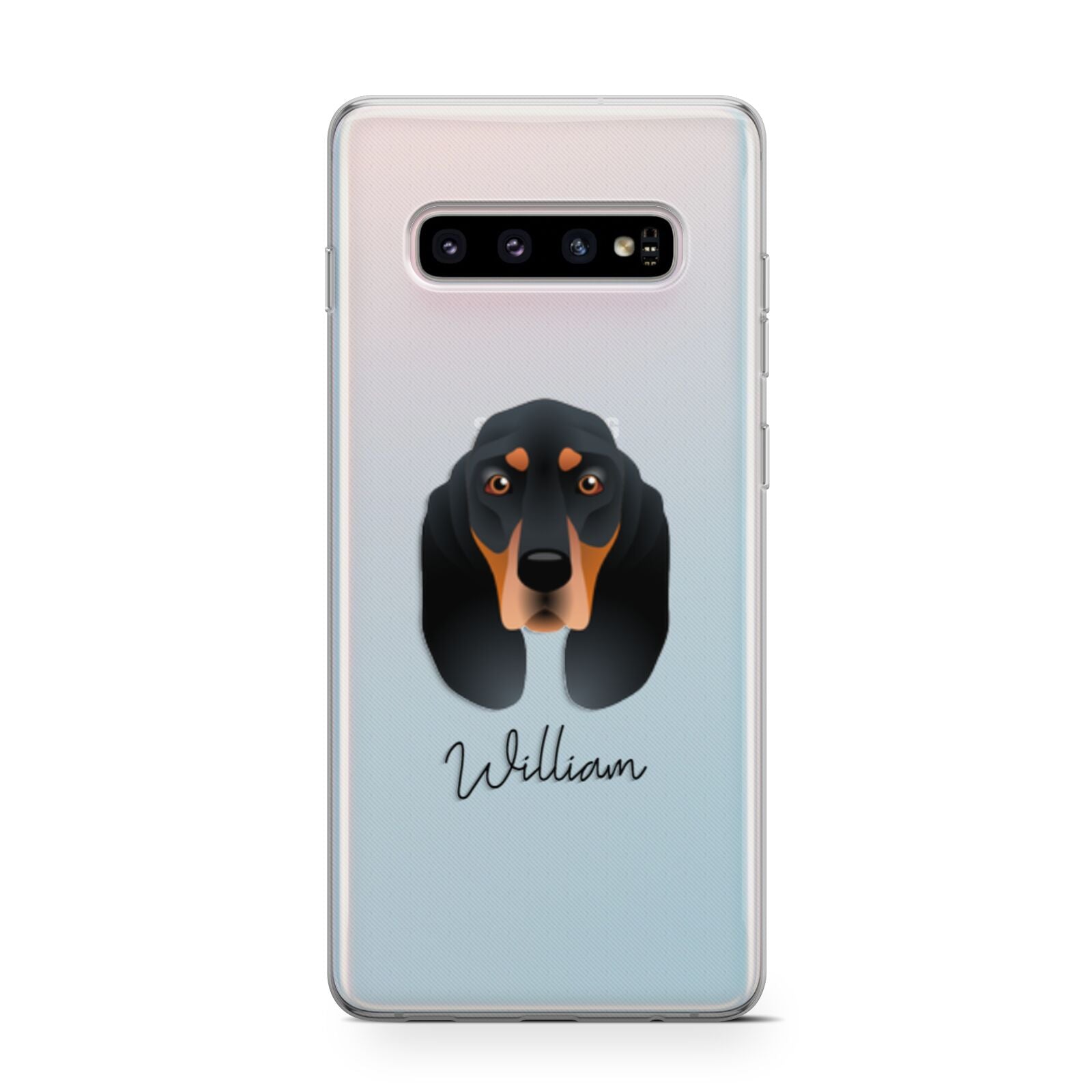 Black and Tan Coonhound Personalised Samsung Galaxy S10 Case