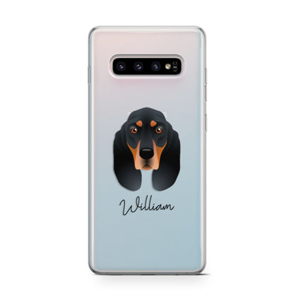Black and Tan Coonhound Personalised Samsung Galaxy S10 Case