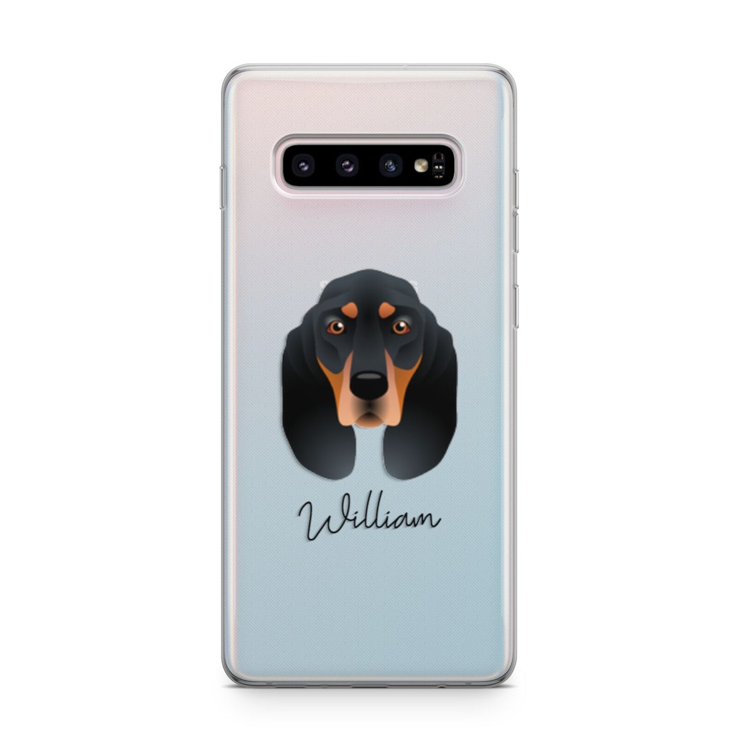 Black and Tan Coonhound Personalised Samsung Galaxy S10 Plus Case
