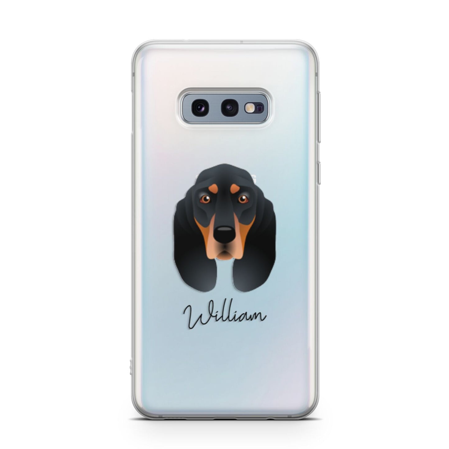 Black and Tan Coonhound Personalised Samsung Galaxy S10E Case