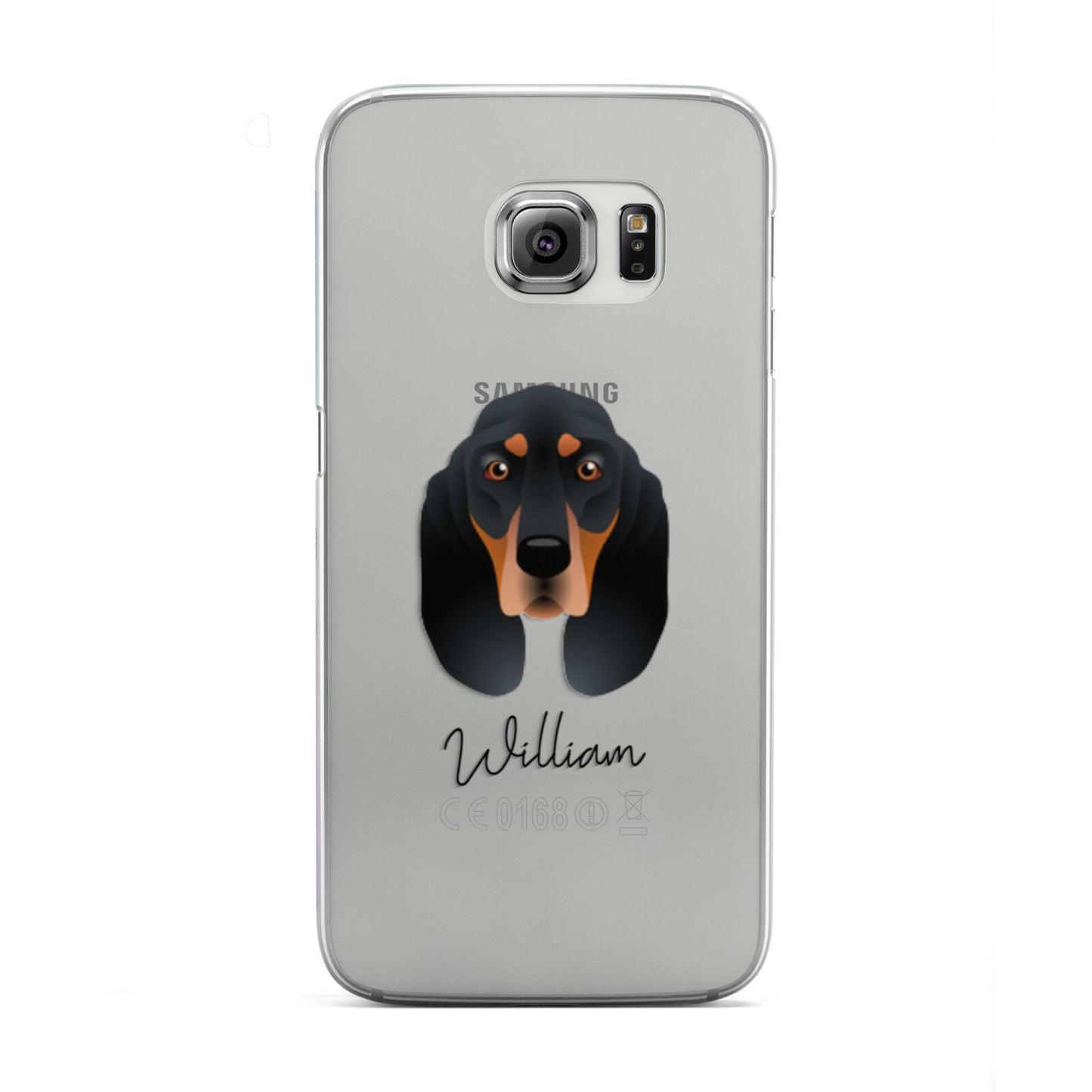 Black and Tan Coonhound Personalised Samsung Galaxy S6 Edge Case