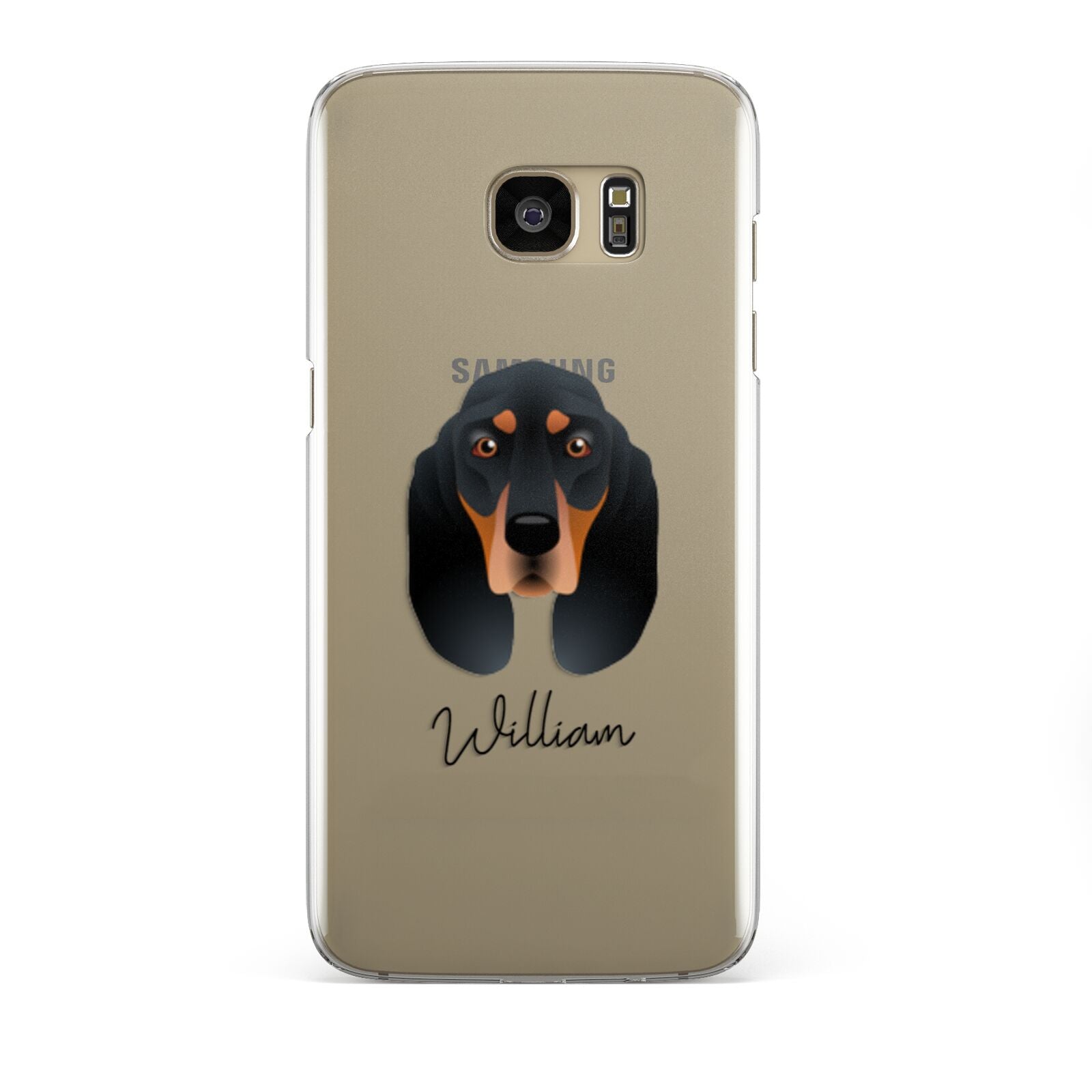 Black and Tan Coonhound Personalised Samsung Galaxy S7 Edge Case