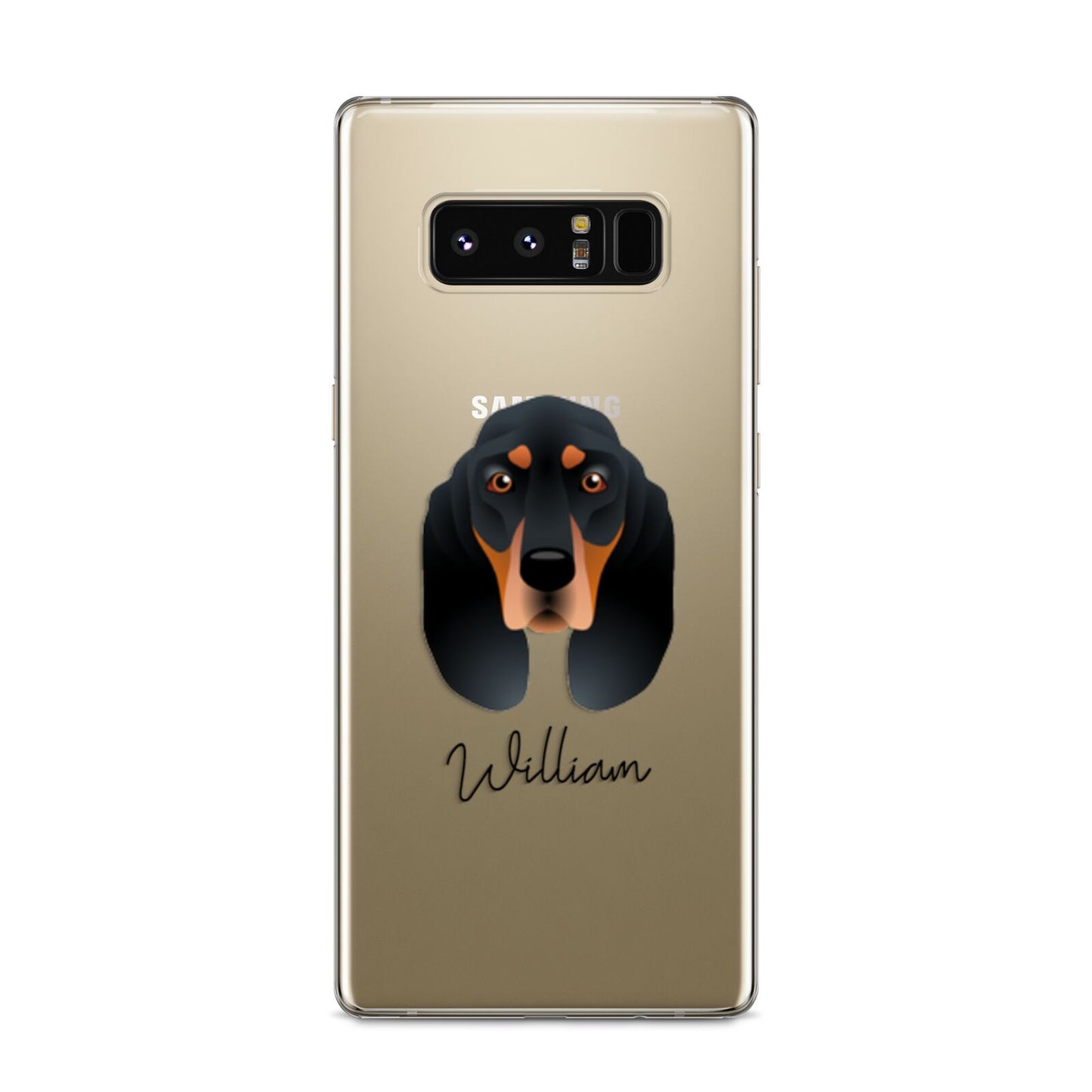 Black and Tan Coonhound Personalised Samsung Galaxy S8 Case