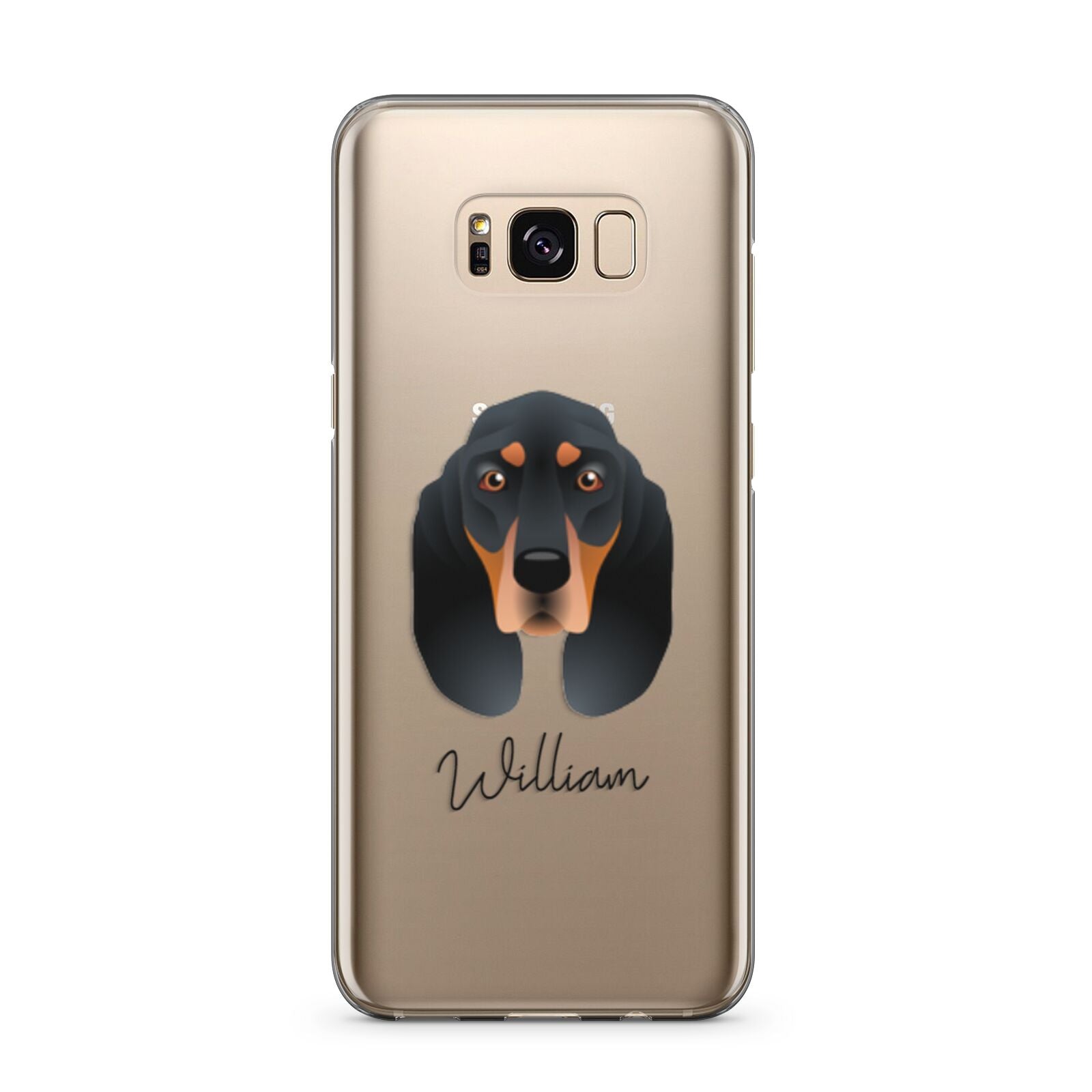 Black and Tan Coonhound Personalised Samsung Galaxy S8 Plus Case
