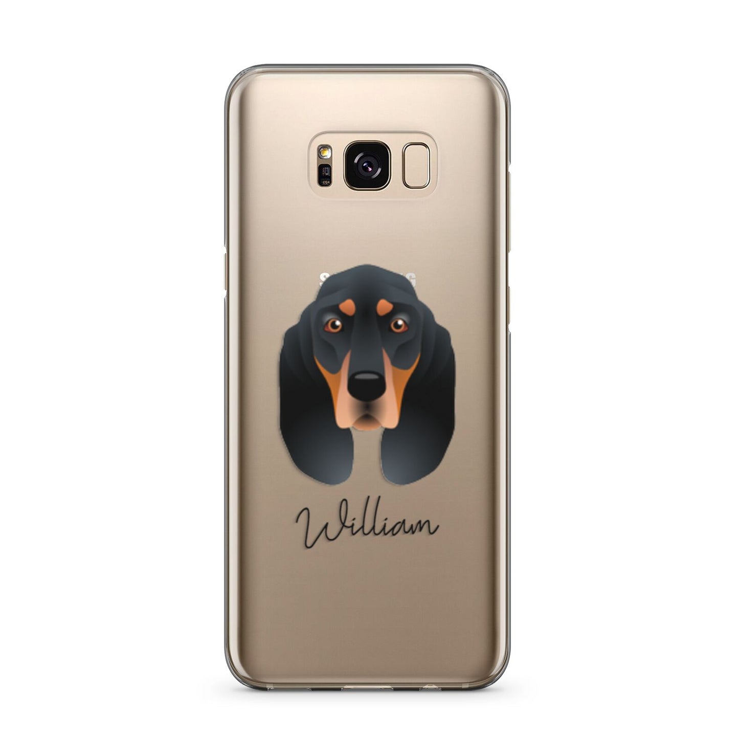 Black and Tan Coonhound Personalised Samsung Galaxy S8 Plus Case
