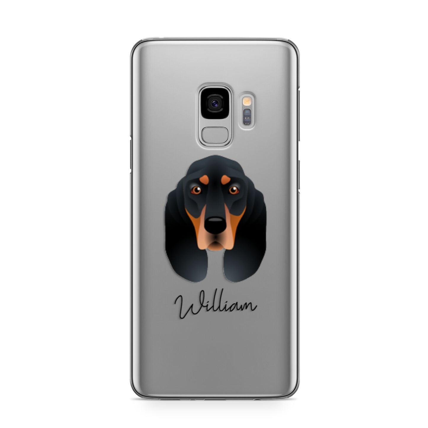 Black and Tan Coonhound Personalised Samsung Galaxy S9 Case