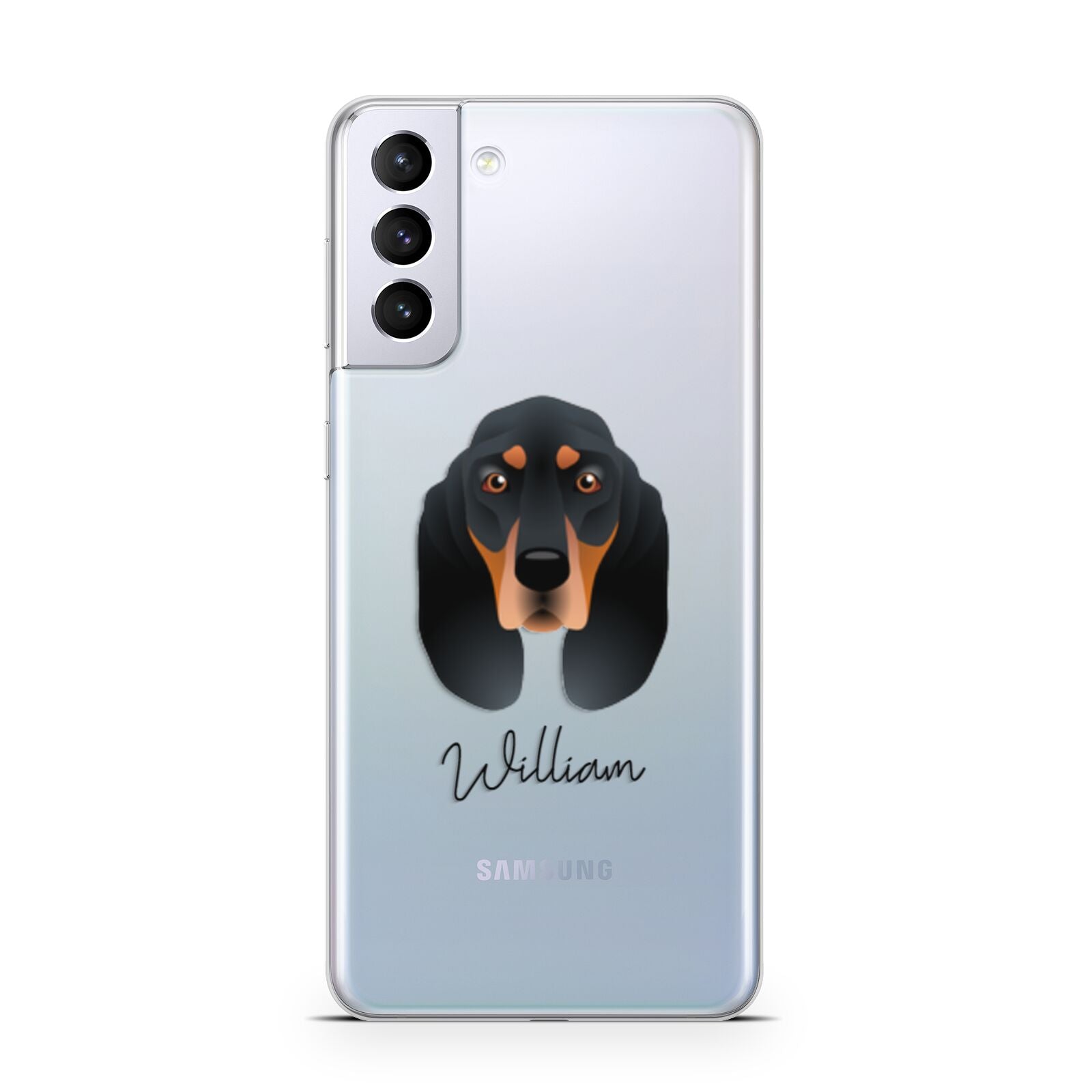 Black and Tan Coonhound Personalised Samsung S21 Plus Phone Case