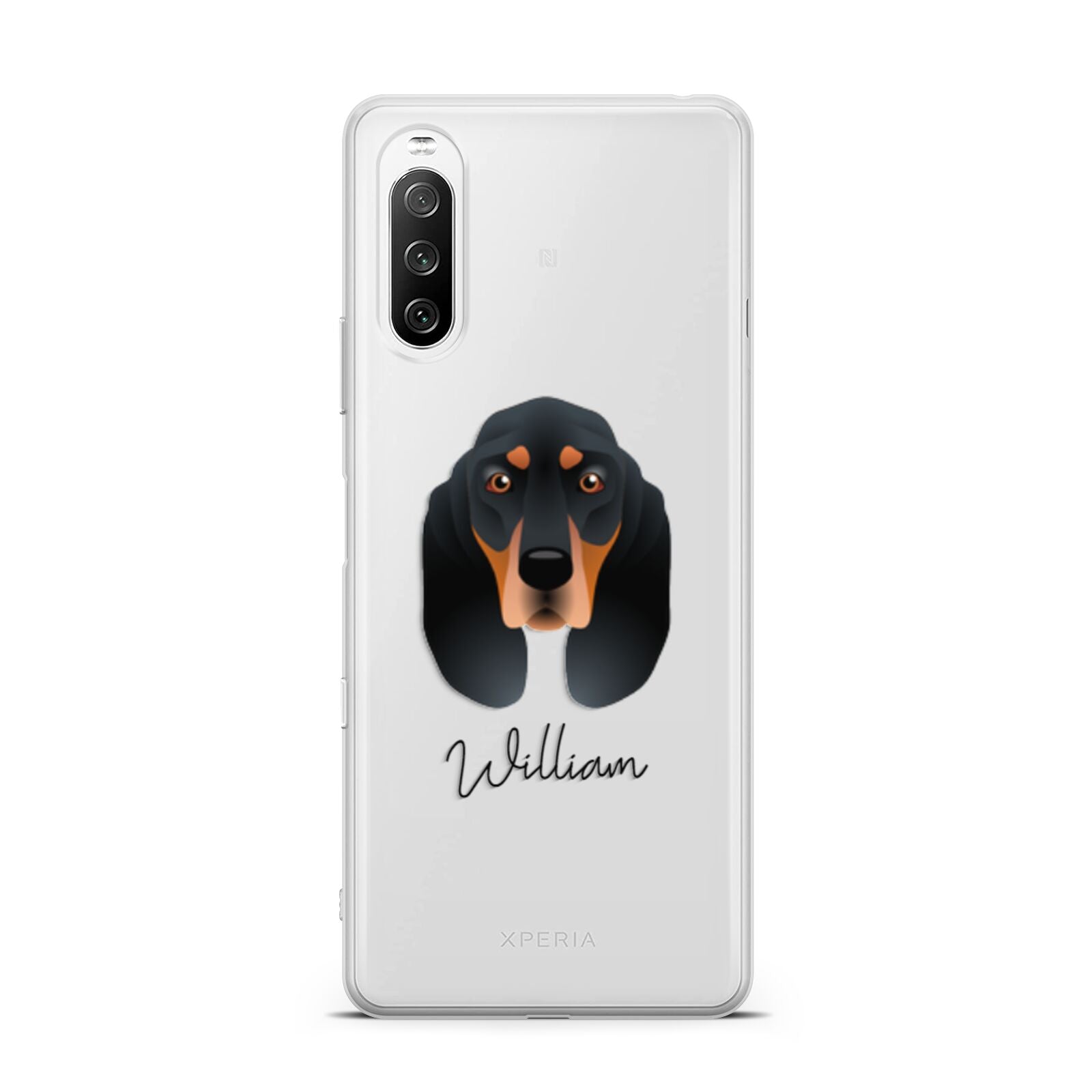 Black and Tan Coonhound Personalised Sony Xperia 10 III Case
