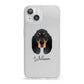 Black and Tan Coonhound Personalised iPhone 13 Clear Bumper Case