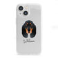 Black and Tan Coonhound Personalised iPhone 13 Mini Clear Bumper Case