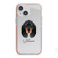 Black and Tan Coonhound Personalised iPhone 13 Mini TPU Impact Case with Pink Edges